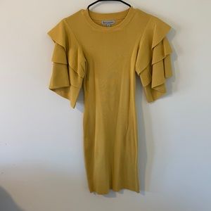 Goldenrod sweater flounce sleeved dress Size Medium
